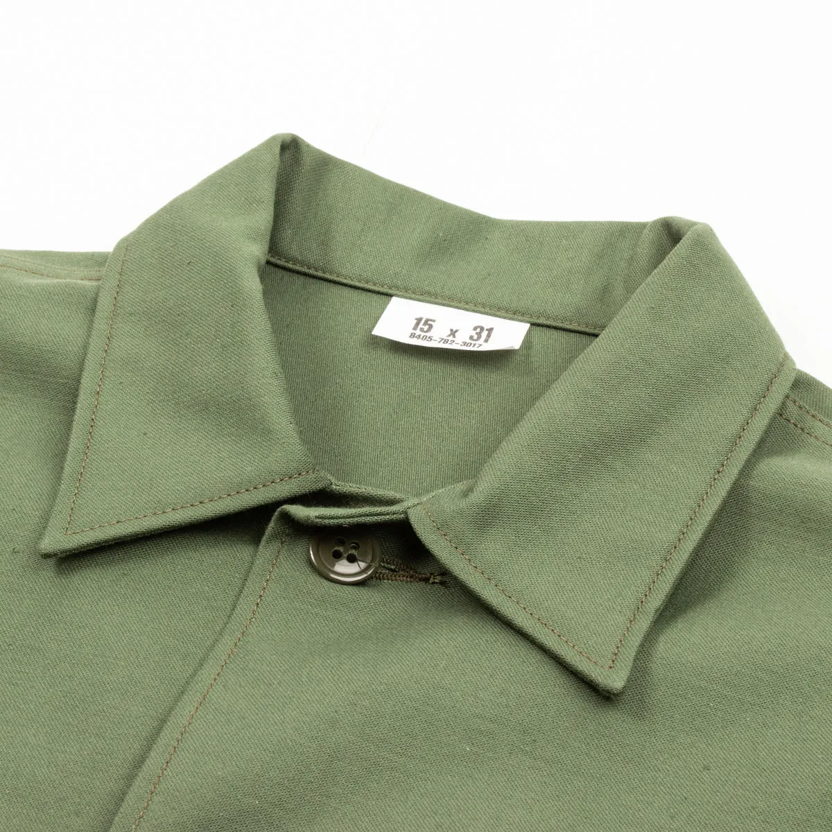Cotton Sateen Shirt S/S - Olive Green