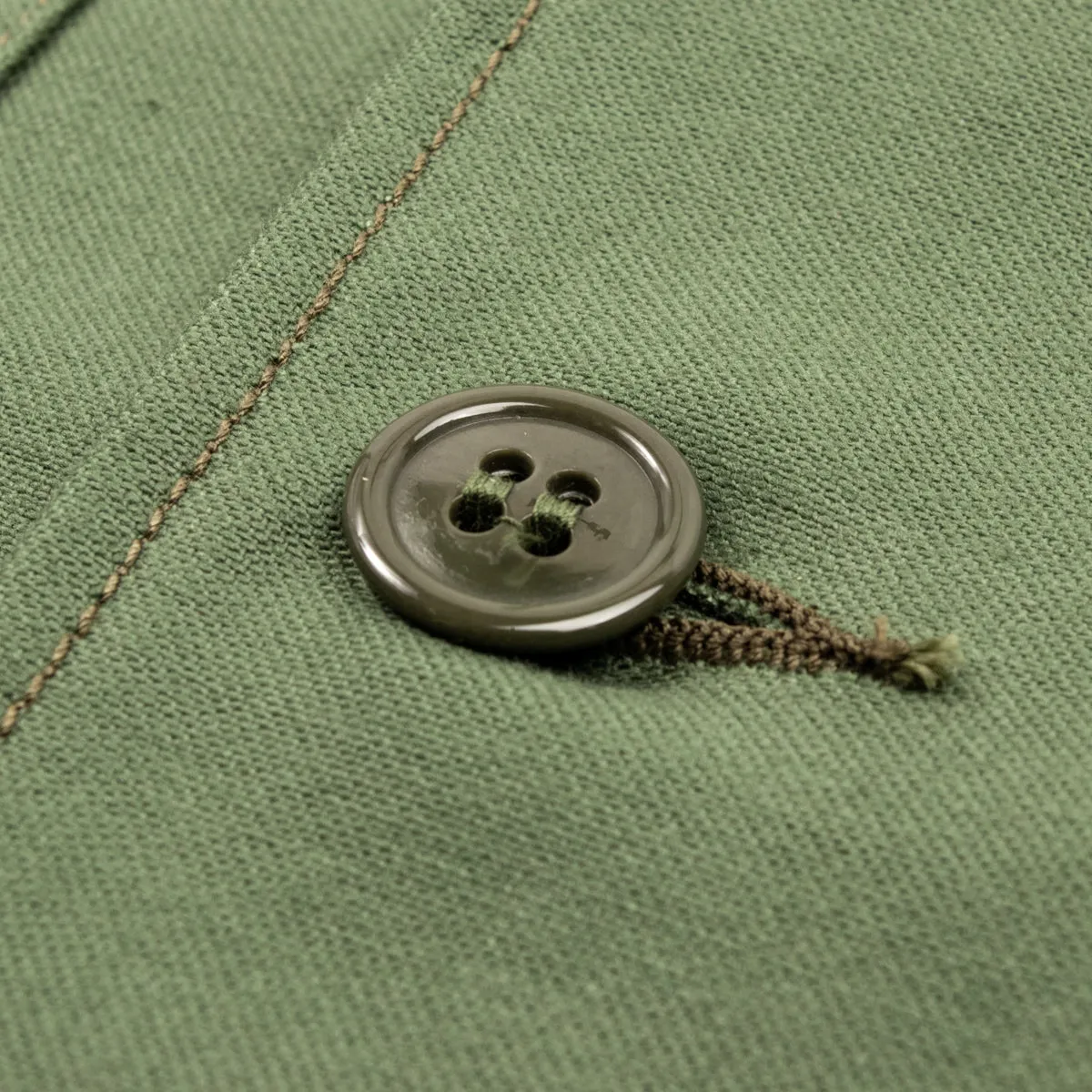 Cotton Sateen Shirt S/S - Olive Green