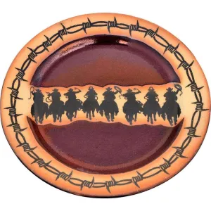 Cowboy Posse Horses Round Platter