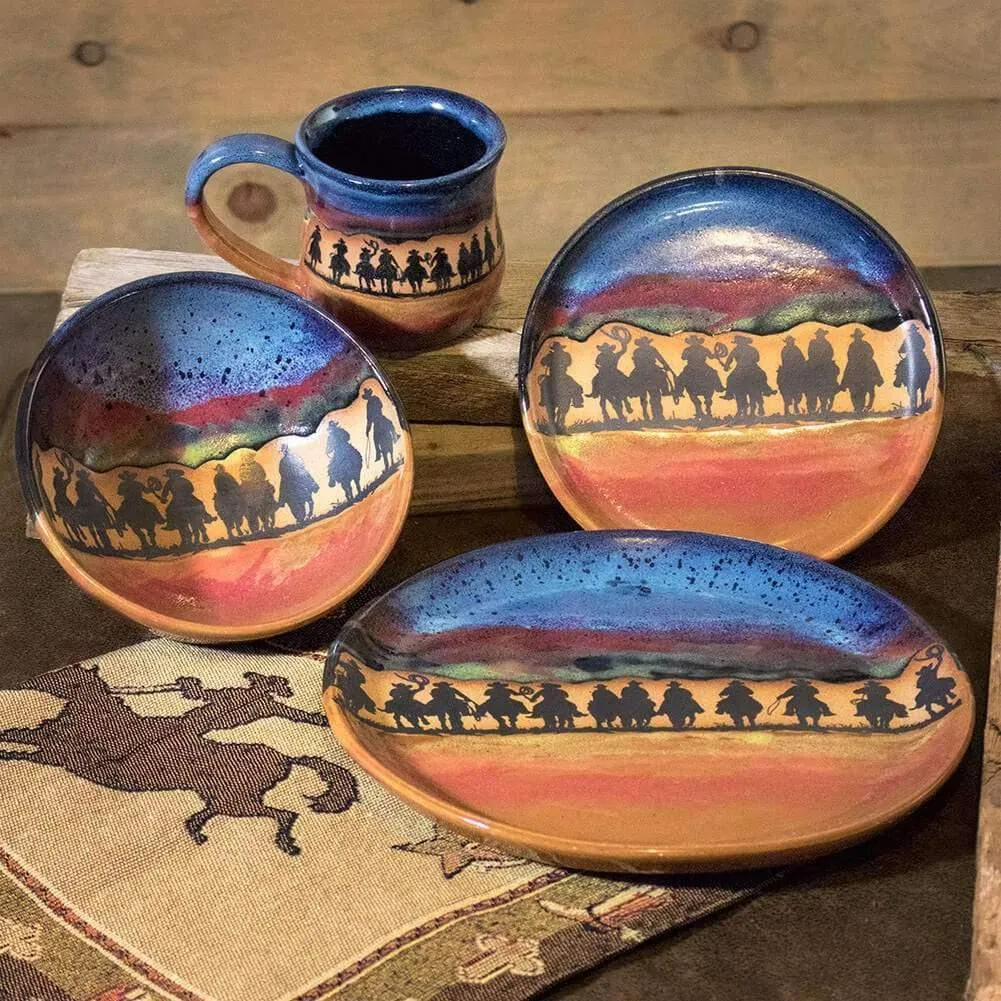 Cowboy Posse Western Utensil Crock