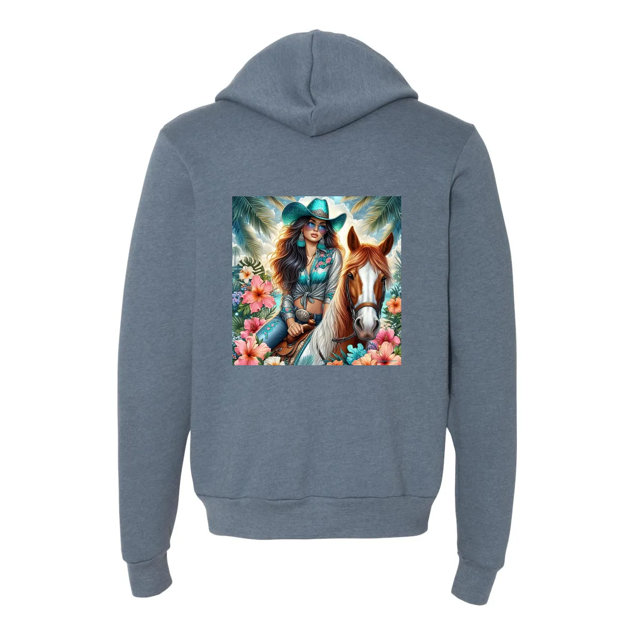 Cowgirl Tropics Zip-Up Front Pocket Hoodies