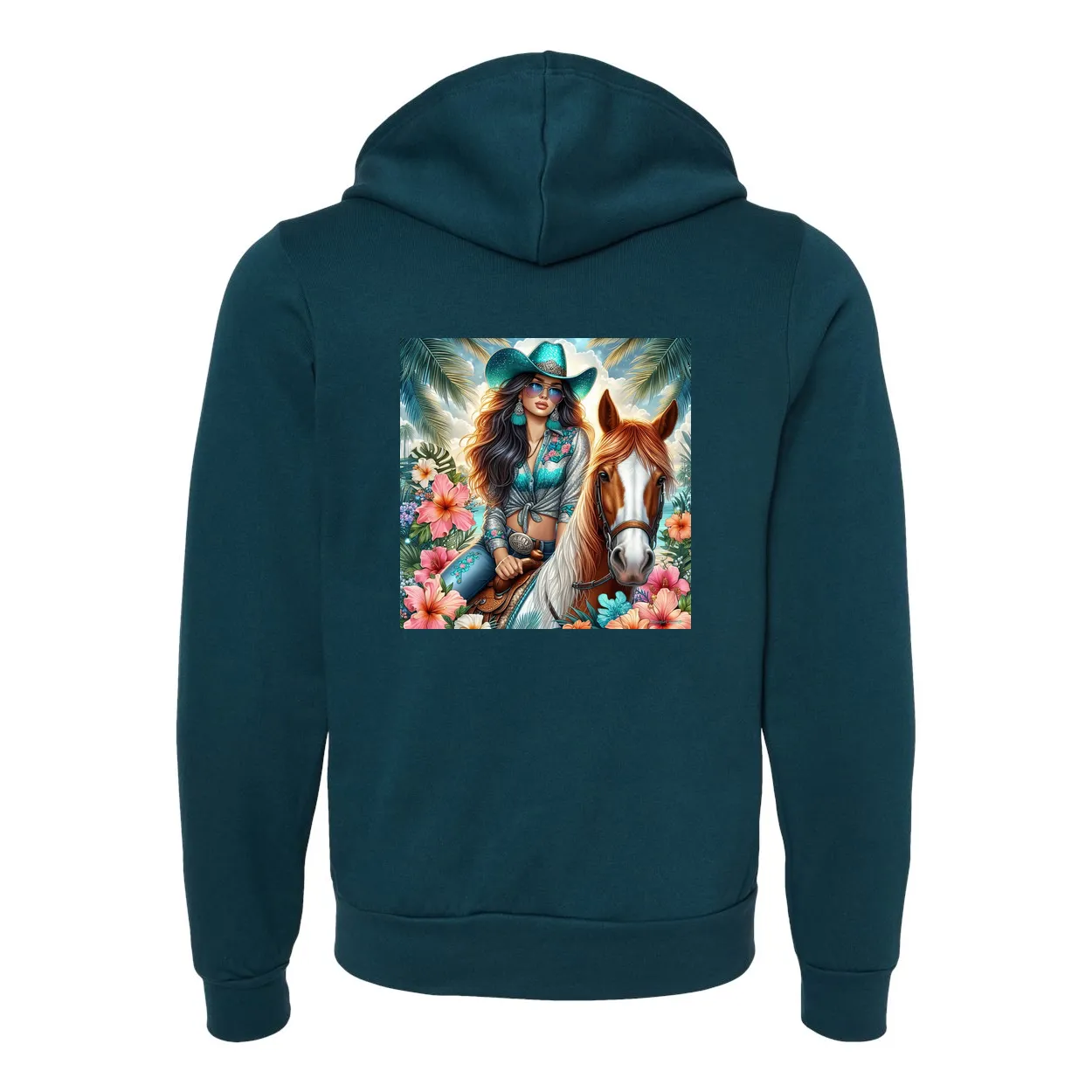 Cowgirl Tropics Zip-Up Front Pocket Hoodies
