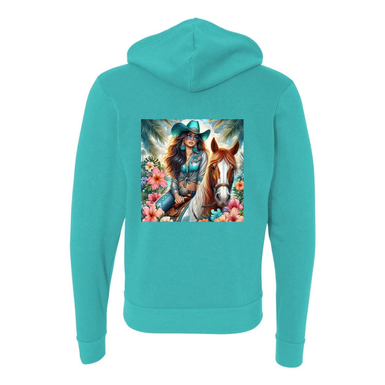 Cowgirl Tropics Zip-Up Front Pocket Hoodies