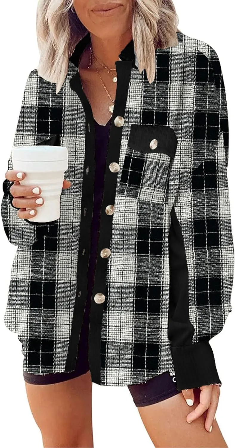Cozy Womens Corduroy Button Down Shirts Long Sleeve