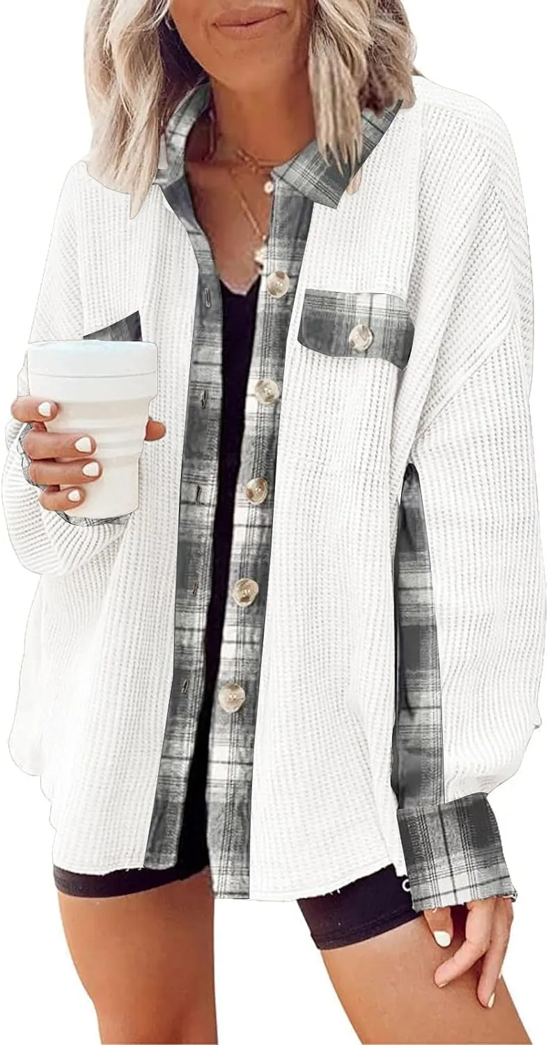 Cozy Womens Corduroy Button Down Shirts Long Sleeve