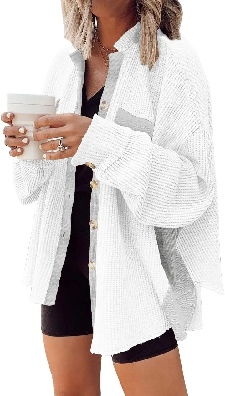 Cozy Womens Corduroy Button Down Shirts Long Sleeve