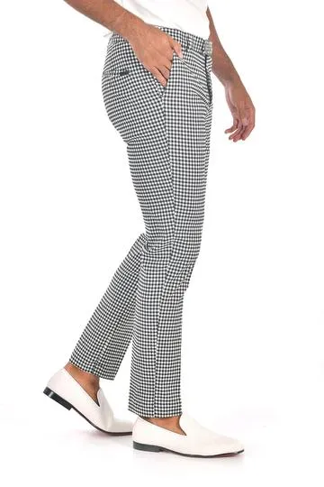 CP92 I BARABAS PLAID PANTS SLIM FIT I BLACK -WHITE