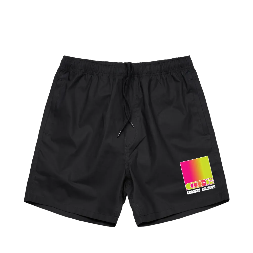Crooked Colours / Surf Black Beach Shorts