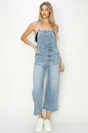 Crop Straight Leg Overalls By Risen