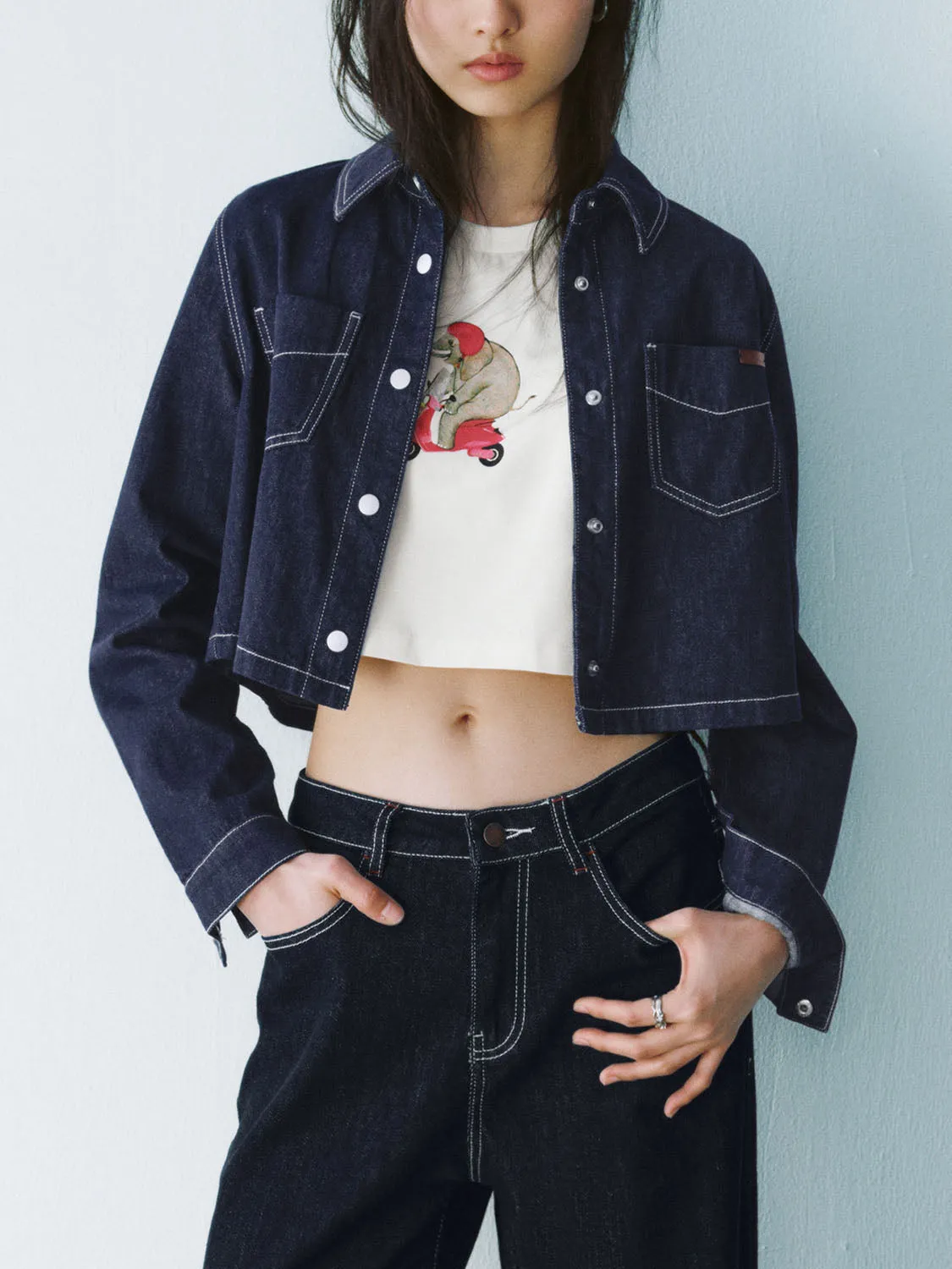 Cropped Denim Shirts