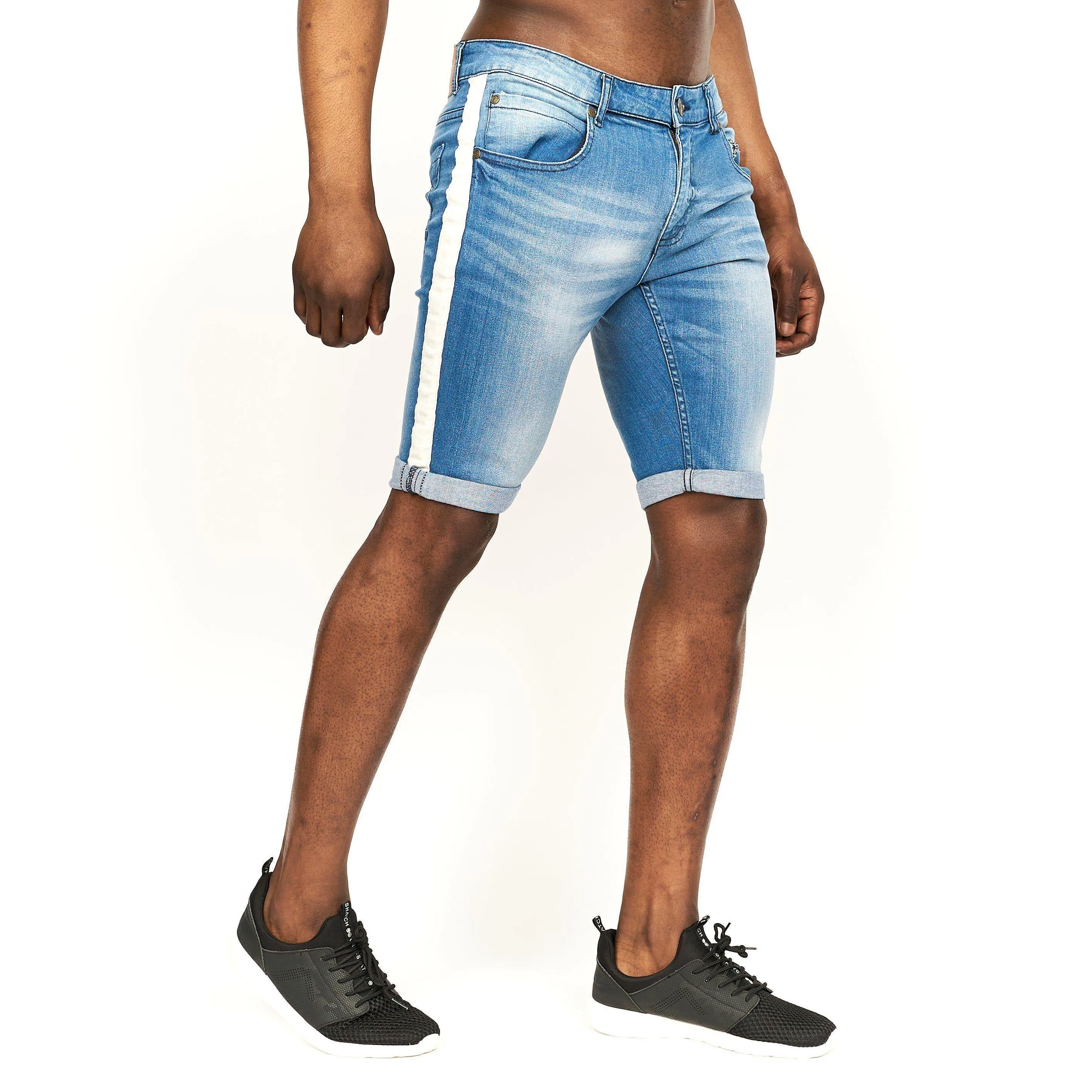 Crosshatch Mens Playmore Denim Shorts Light Wash
