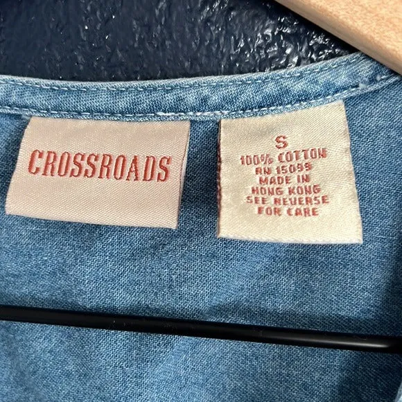 Crossroads Vintage Denim Short-Sleeve Button-Up Shirt