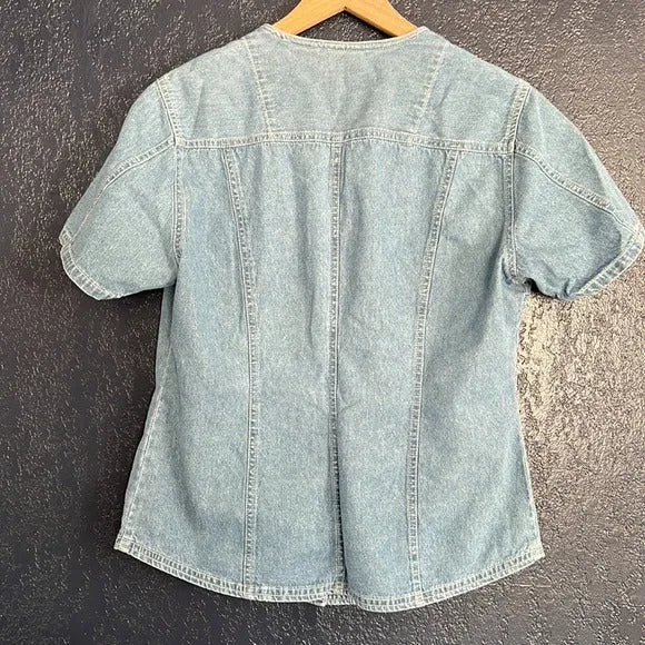Crossroads Vintage Denim Short-Sleeve Button-Up Shirt