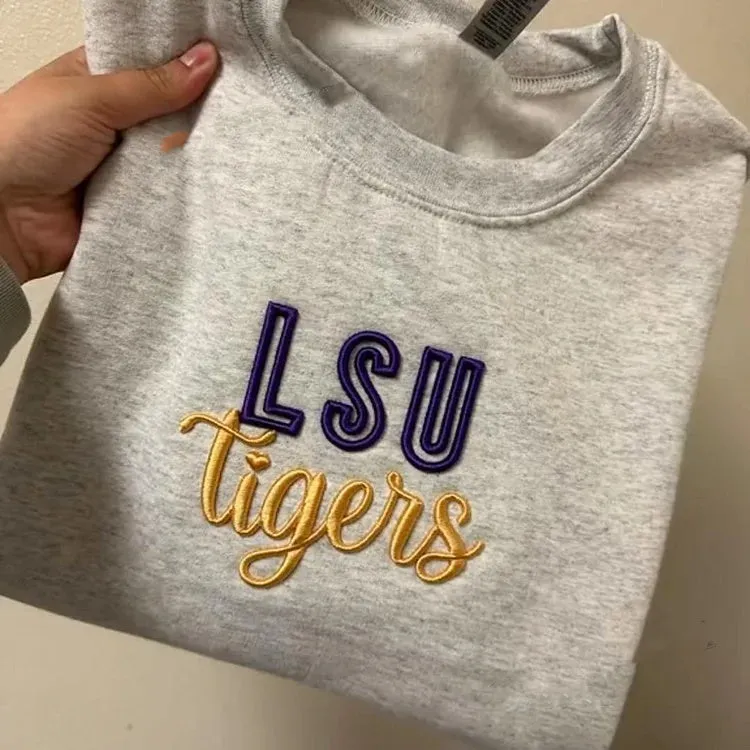 🏈🏀⚾️🥎Custom 3D PUFF Embroidery College Team Sweatshirt