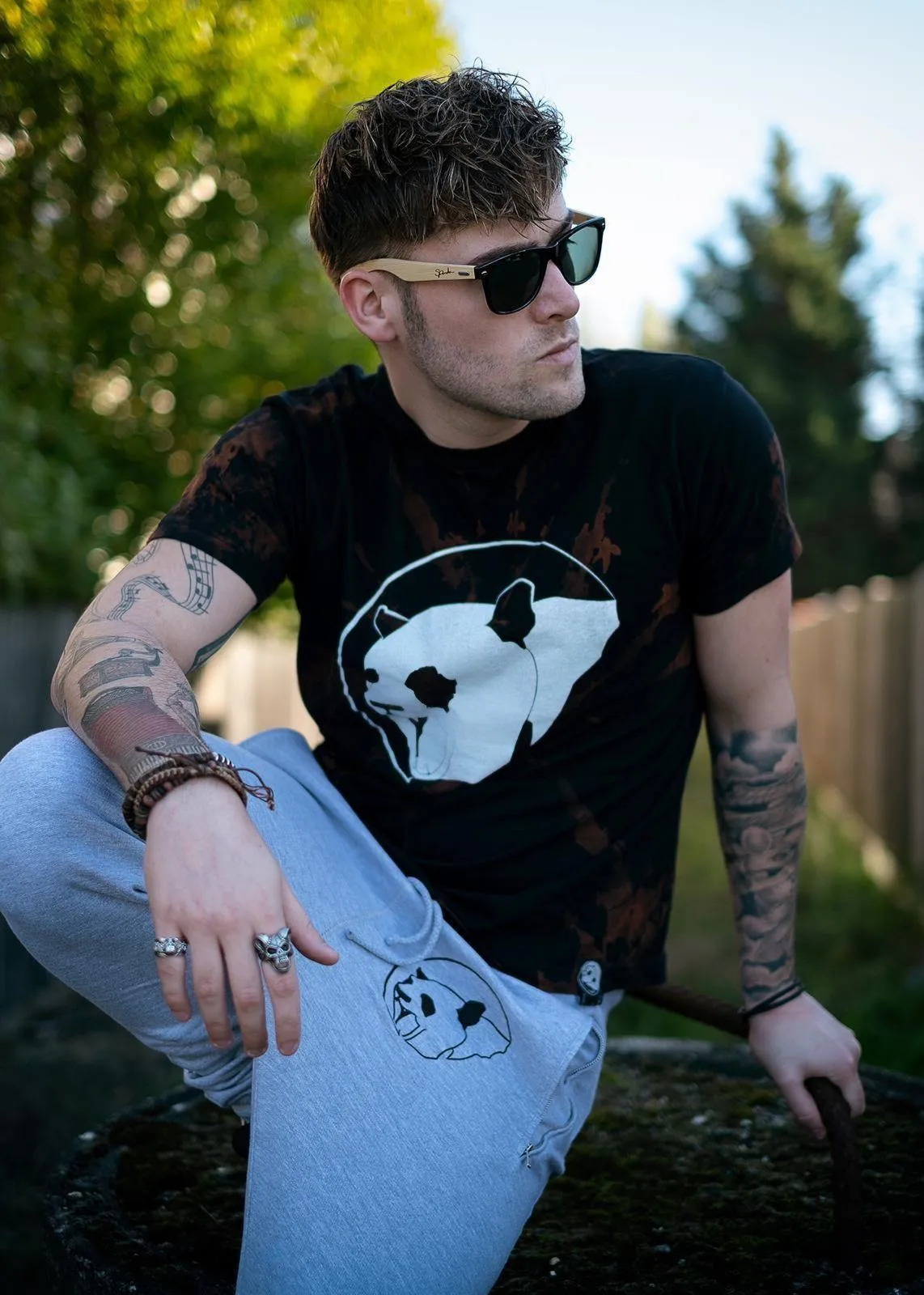 Custom Classic Panda Acid Wash Unisex Tee