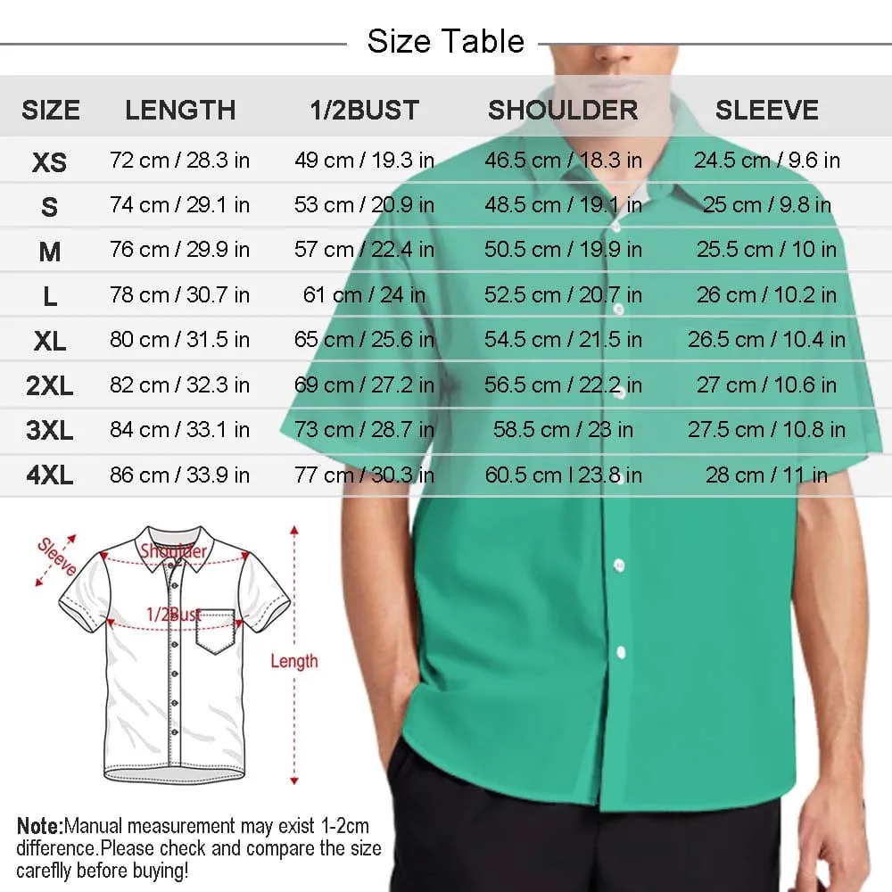 Custom Face Beautiful Pink Flowers Pocket Hawaiian Shirt Men Front Pocket Beach Shortsleeve Pocket Hawaiian Shirt Boyfriend Gift For Him