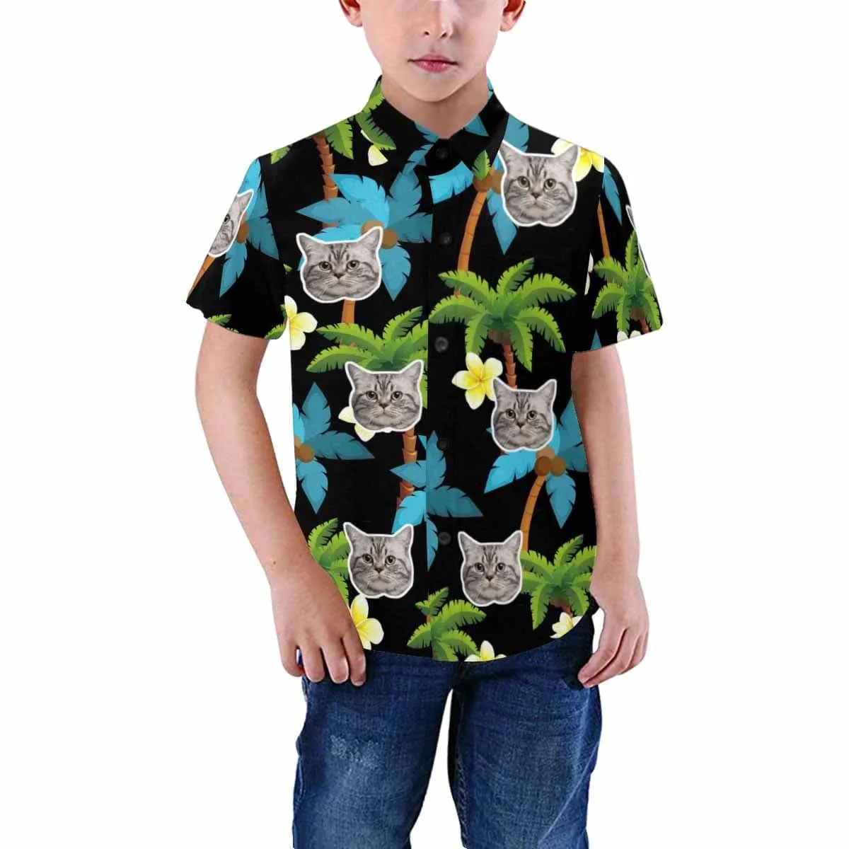 Custom Face Coconut Tree Teenage Hawaiian Shirt