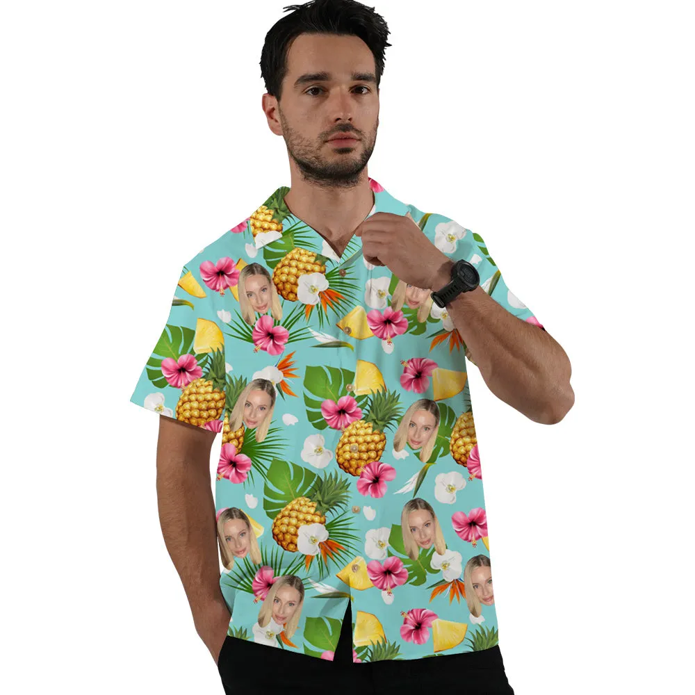 Custom Face Hawaiian Shirt Pineapple Tropical Aloha Shirt