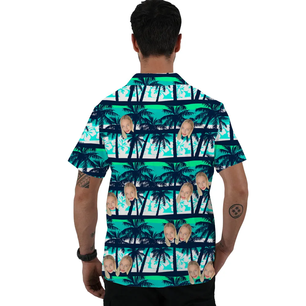 Custom Face Hawaiian Shirts Coconut Tree Shirt