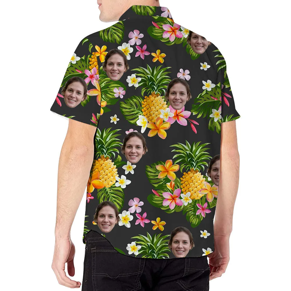 Custom Face Hawaiian Shirts Personalized Tropical Pineapple Shirt