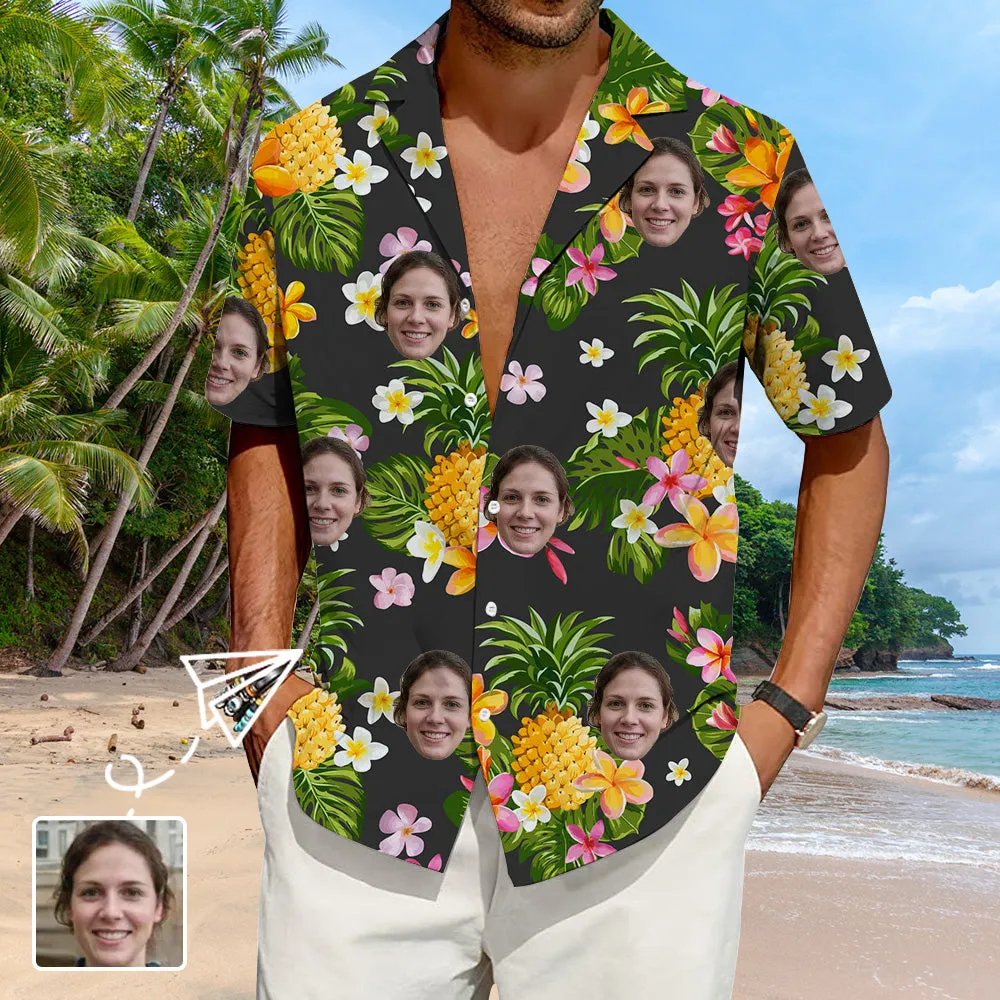 Custom Face Hawaiian Shirts Personalized Tropical Pineapple Shirt