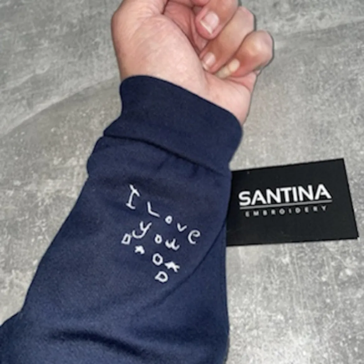 Custom Handwritten Message Embroidered Sweatshirt
