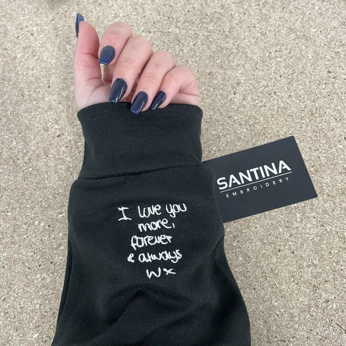 Custom Handwritten Message Embroidered Sweatshirt