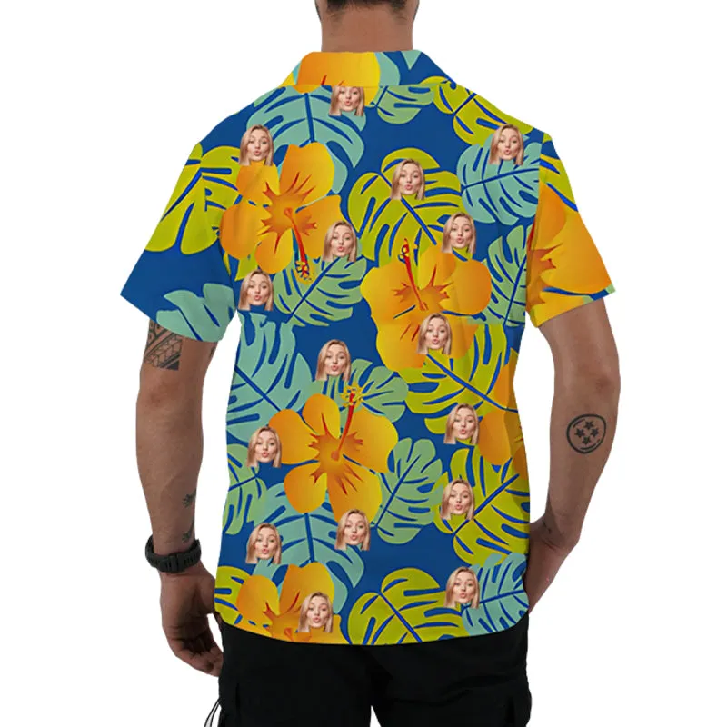 Customized Men's Hawaiian Shirts Aloha Shirt Summer Fashion Tops Blouses Breathable Tee Birthday Gifts Valentine's Day Gifts for Boyfriend Dad