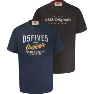 D555 2-Pack Tees - Alfred Denim/Charcoal