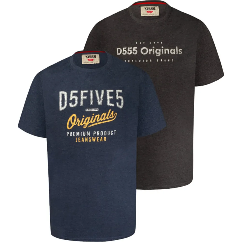 D555 2-Pack Tees - Alfred Denim/Charcoal