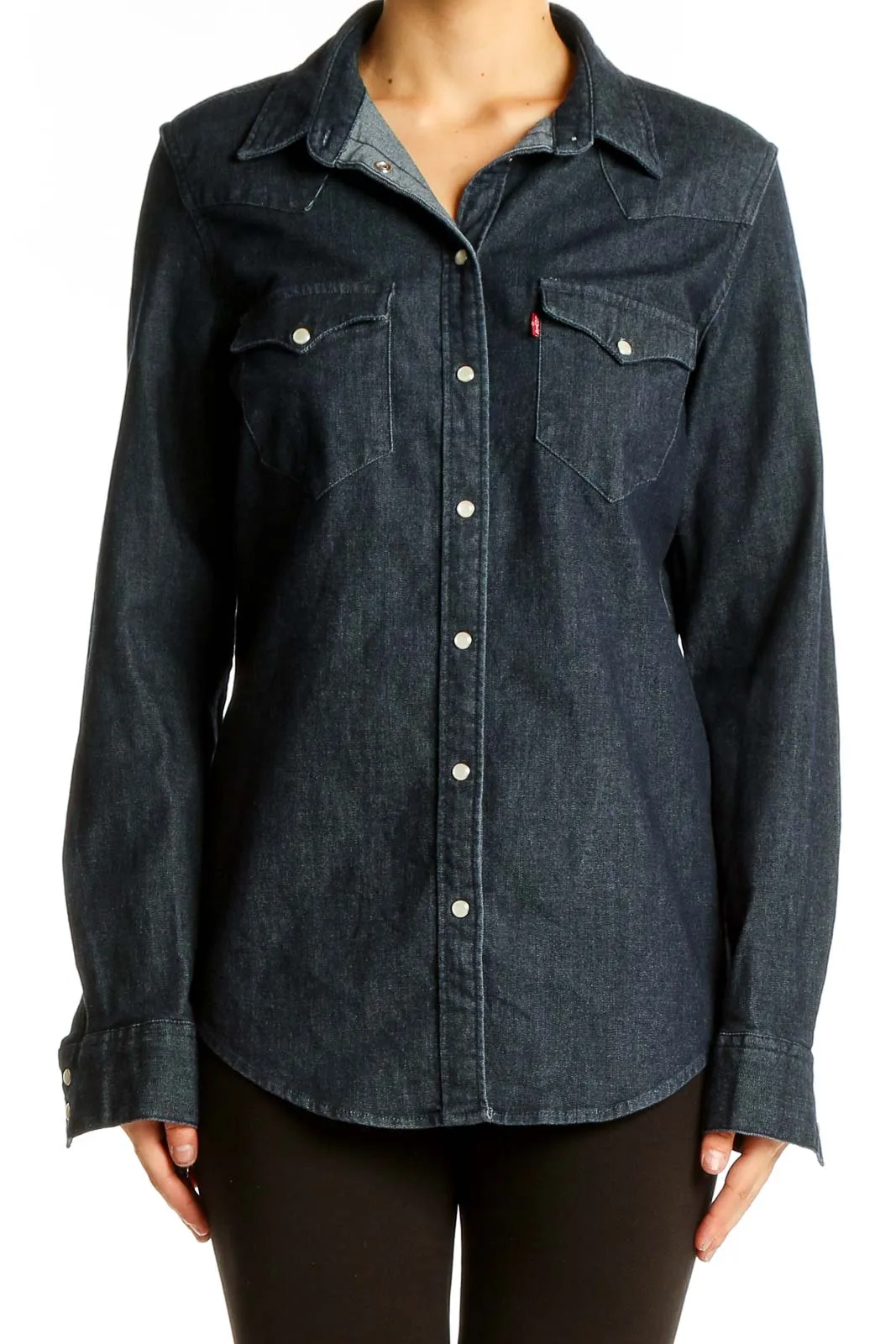 Dark Blue Denim Western Shirt