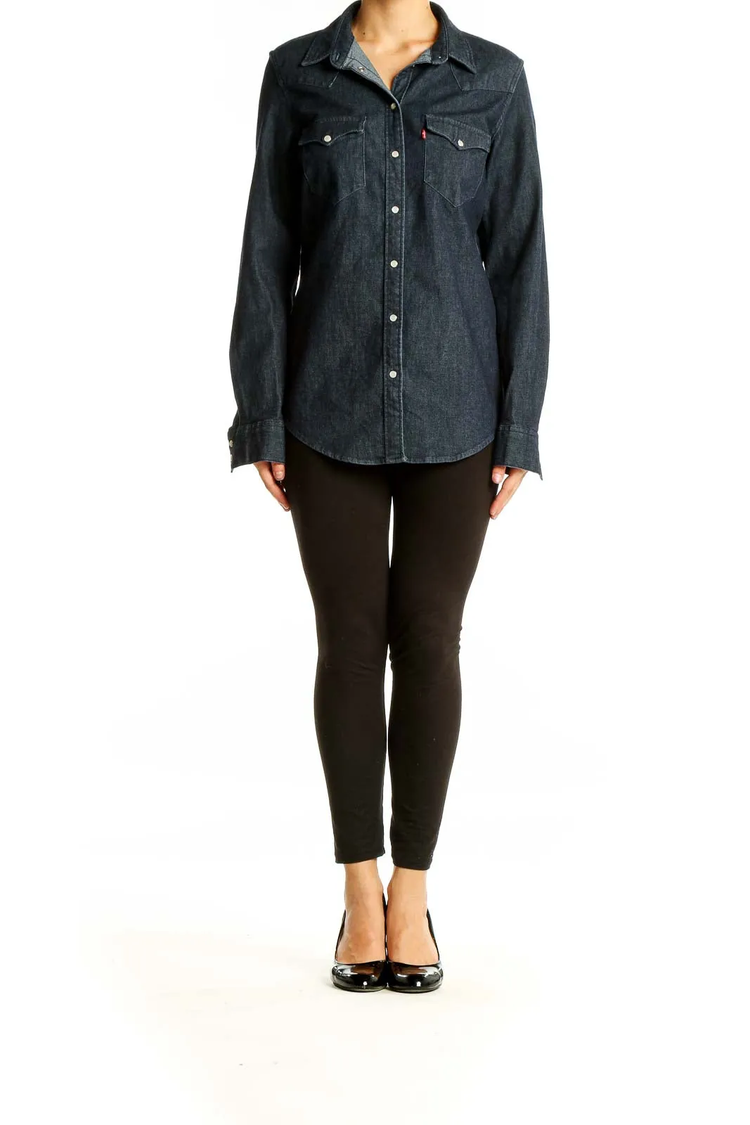 Dark Blue Denim Western Shirt