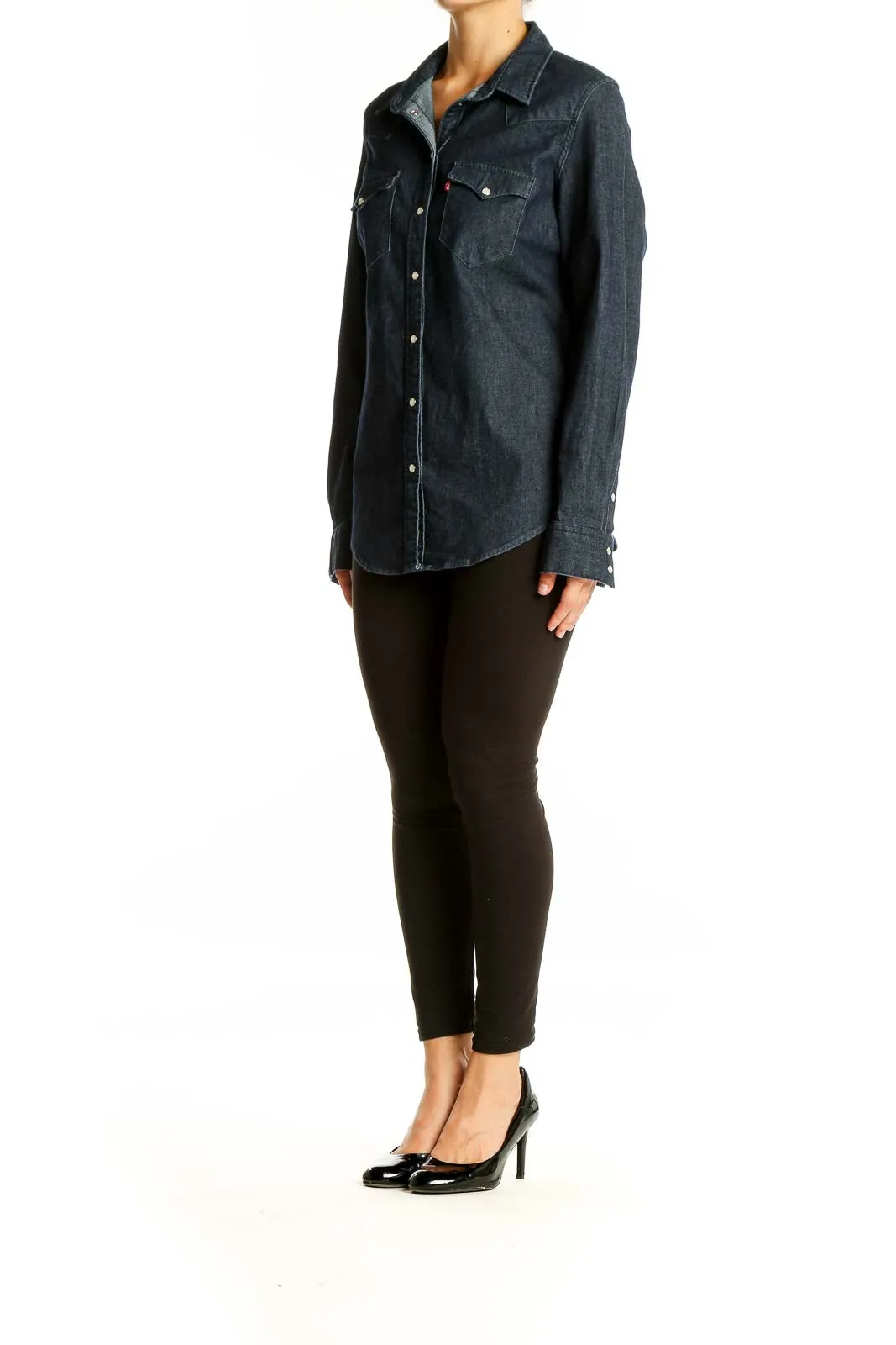 Dark Blue Denim Western Shirt
