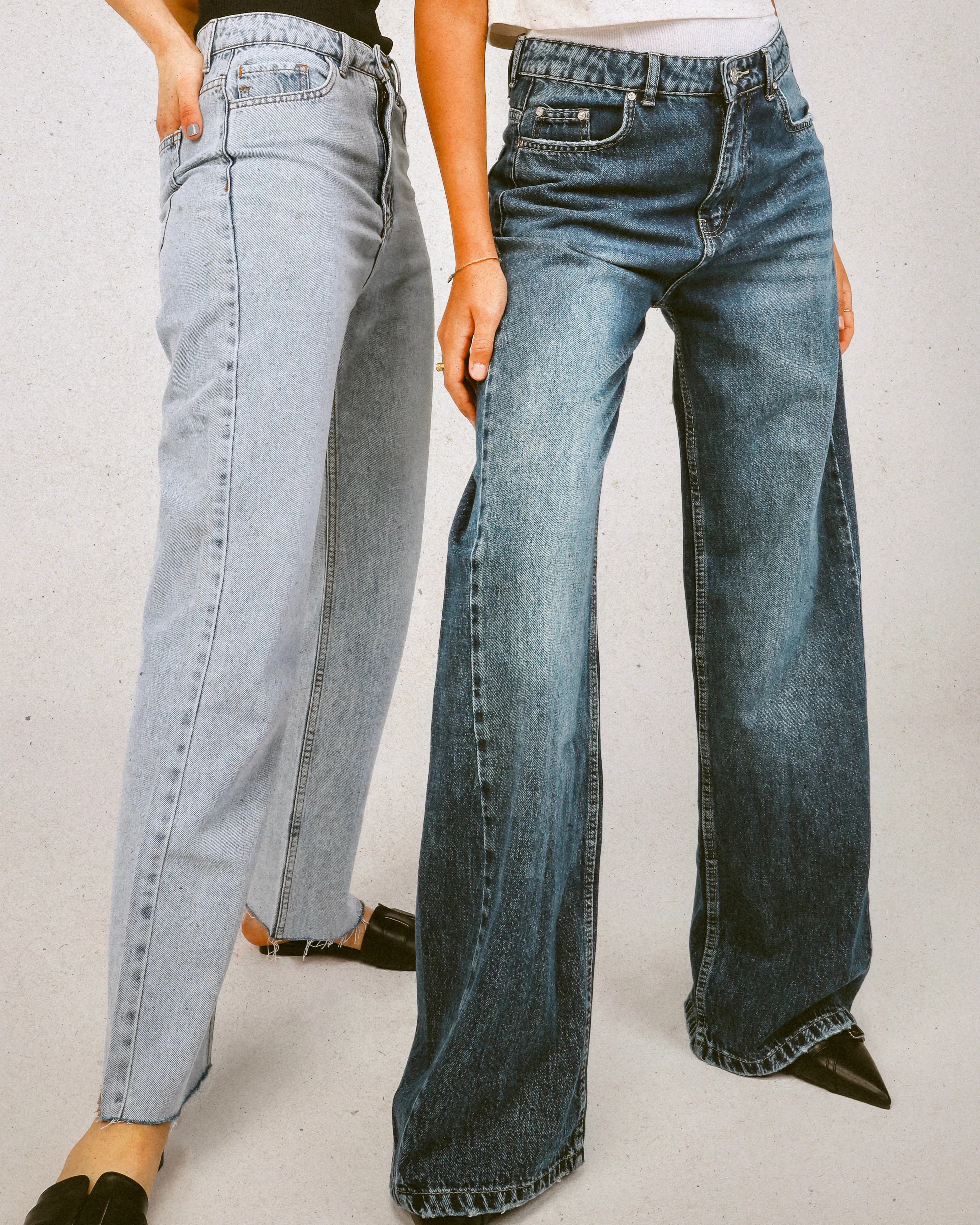 Dark Blue Flared Leg Jeans