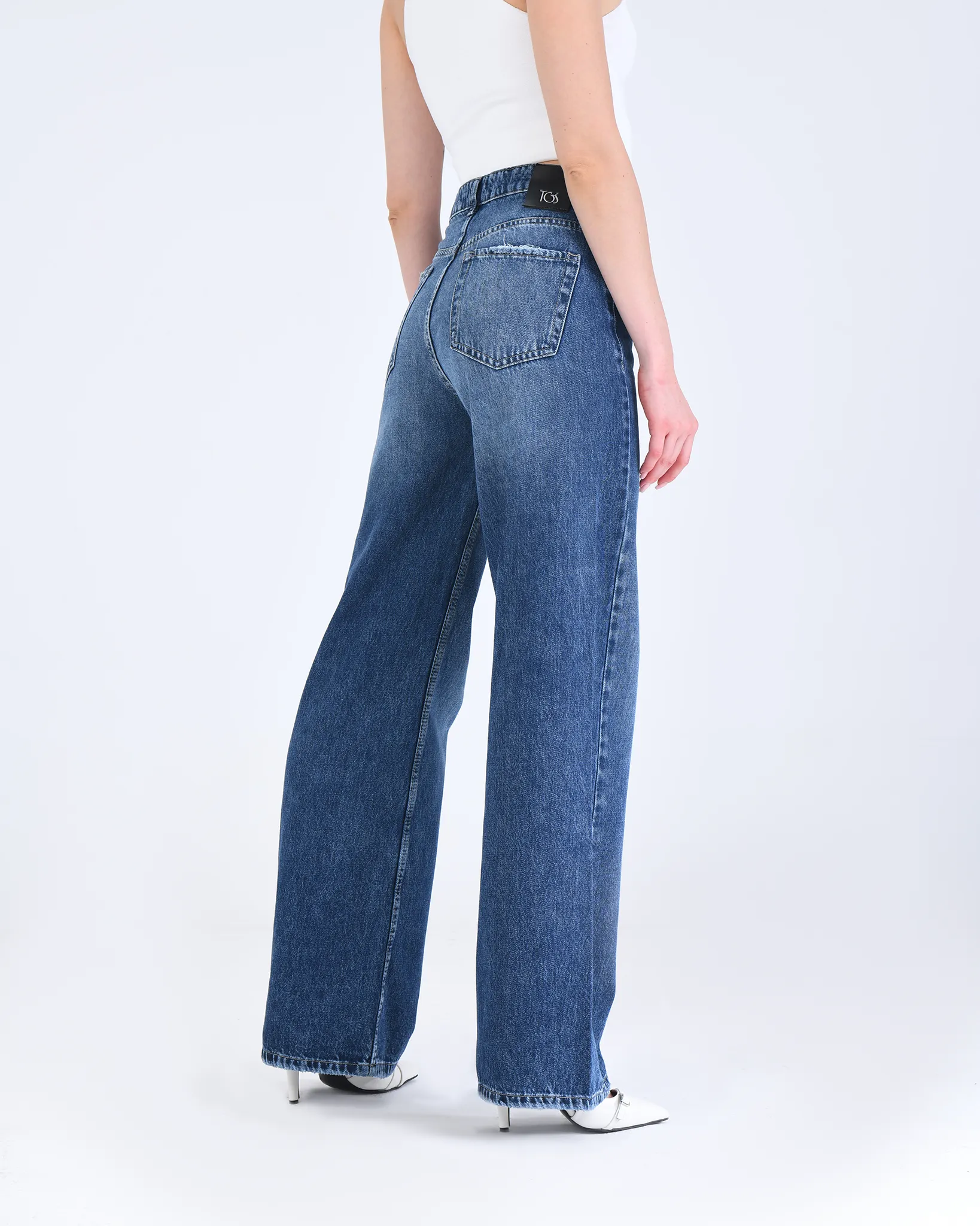 Dark Blue Flared Leg Jeans