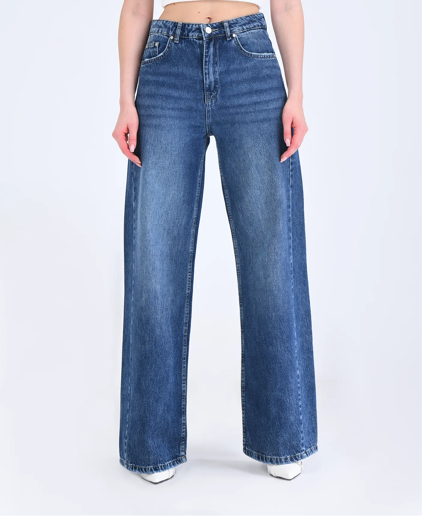Dark Blue Flared Leg Jeans