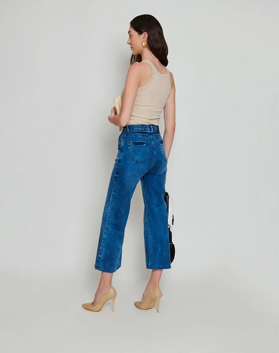 Dark Blue Wide-Legged Jeans