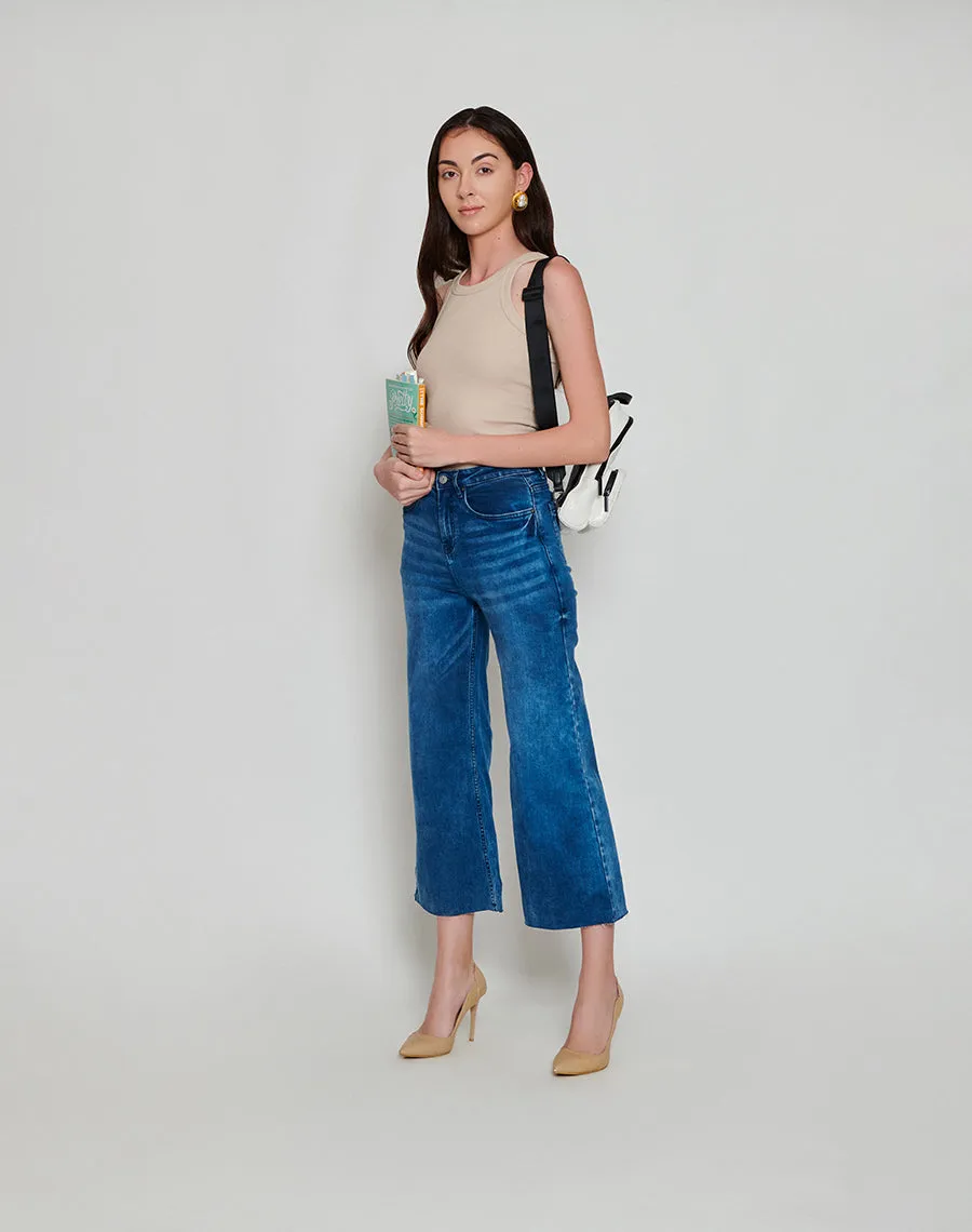 Dark Blue Wide-Legged Jeans