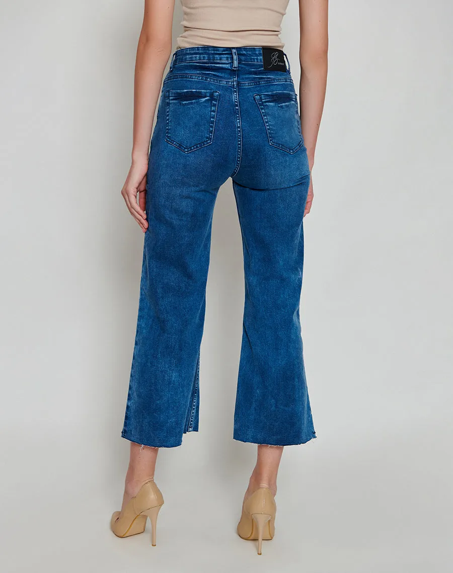 Dark Blue Wide-Legged Jeans