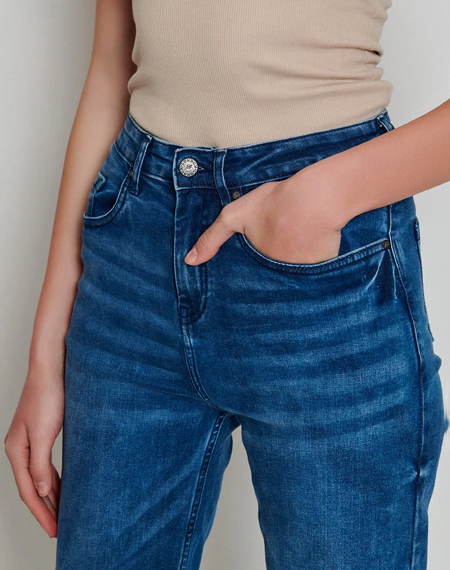 Dark Blue Wide-Legged Jeans