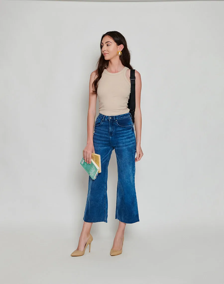 Dark Blue Wide-Legged Jeans