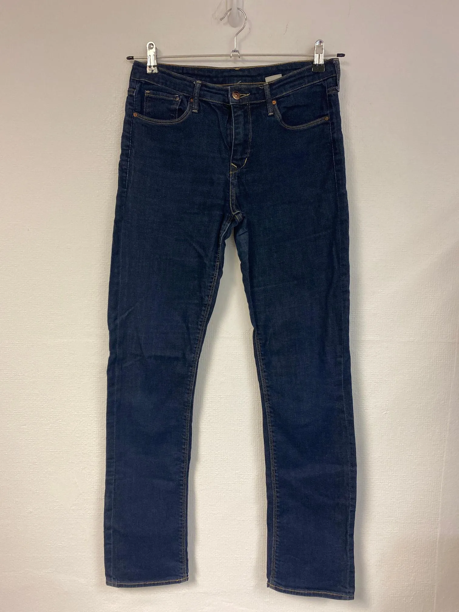 Darkwash high waisted straight leg jeans, H&M, Size 10