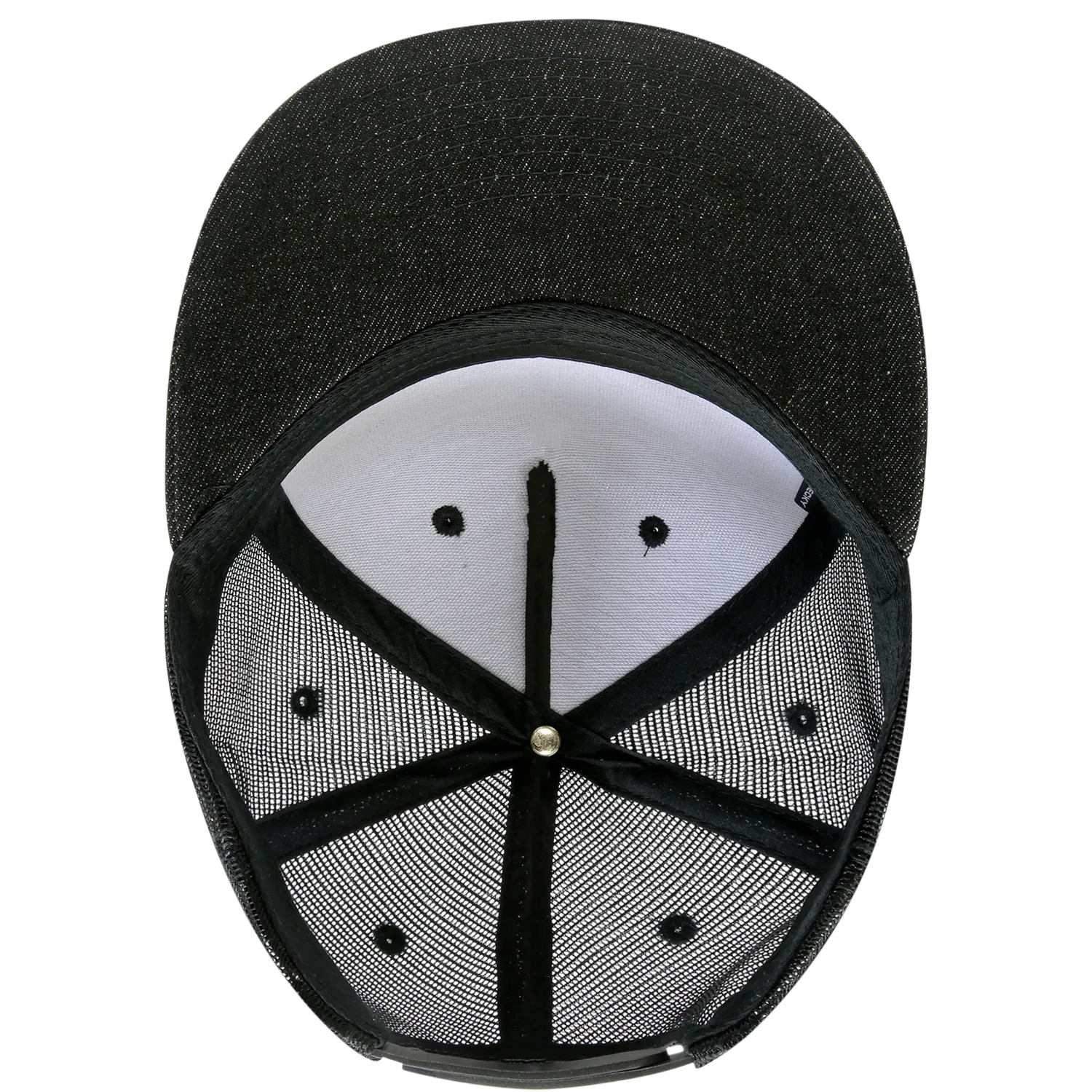 Decky 1082 5 Panel Denim Trucker Hat, Flat Bill Mesh Back Cap - CASE Pricing