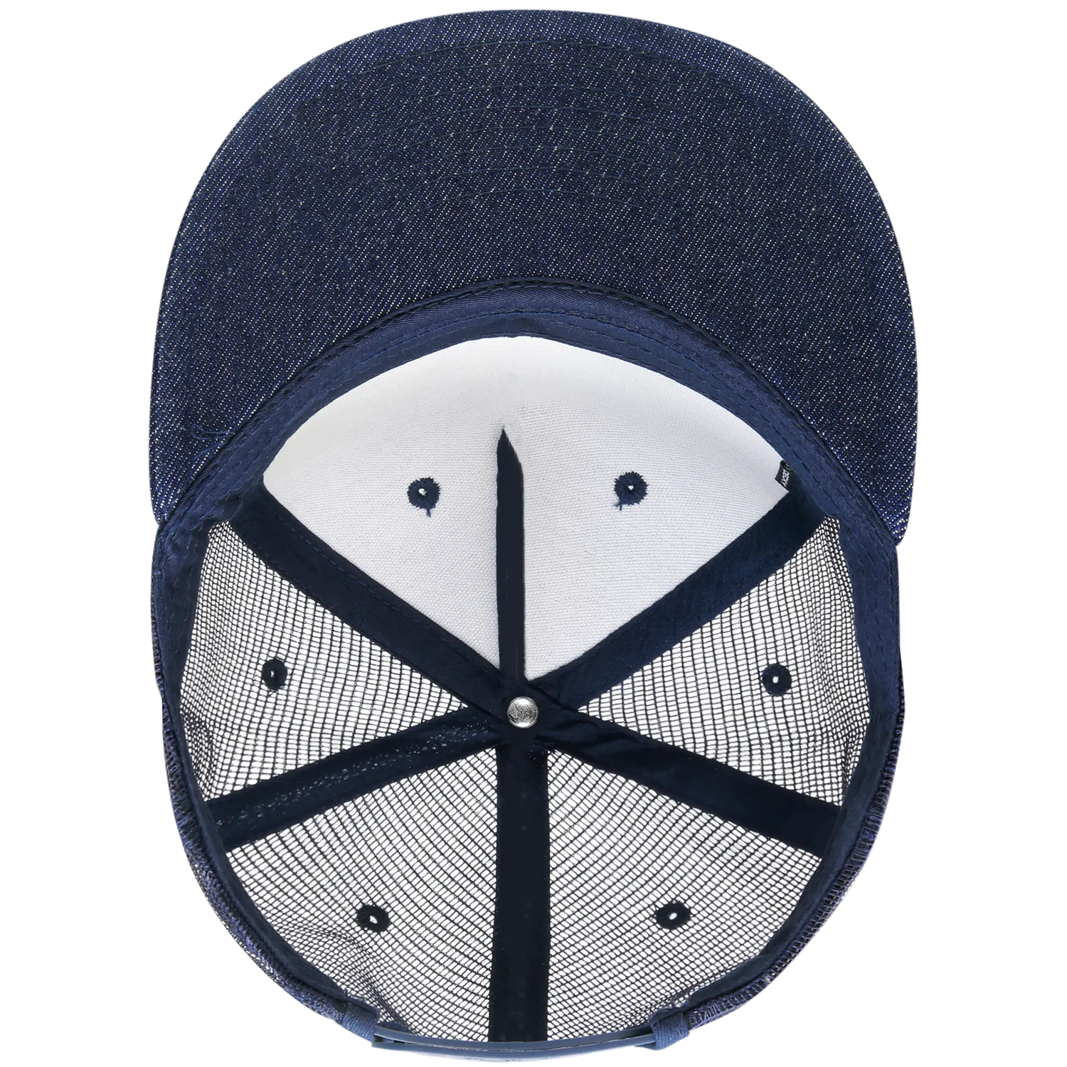 Decky 1082 5 Panel Denim Trucker Hat, Flat Bill Mesh Back Cap - CASE Pricing