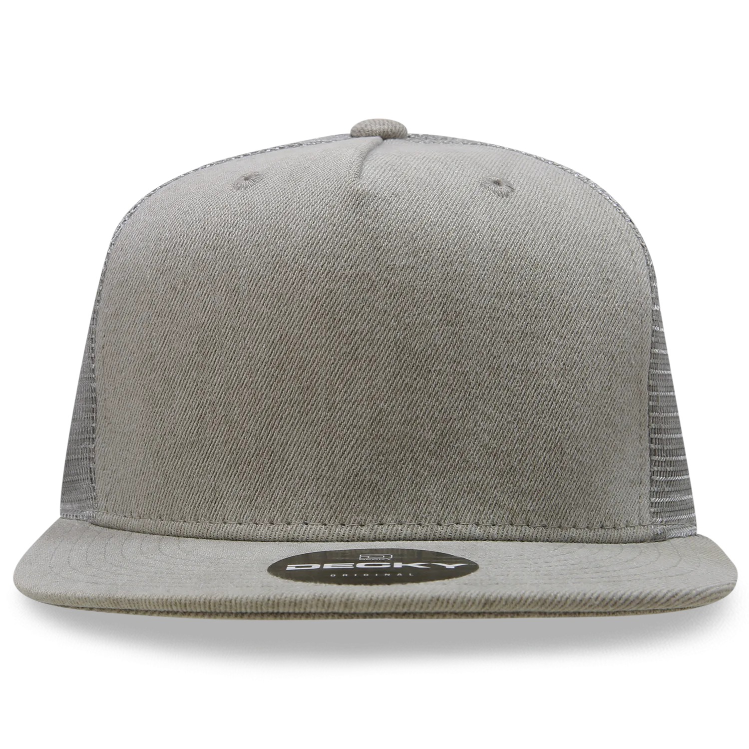Decky 1082 5 Panel Denim Trucker Hat, Flat Bill Mesh Back Cap - CASE Pricing