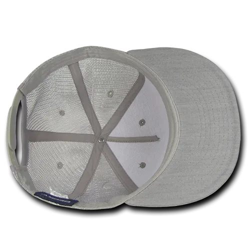 Decky 1082 5 Panel Denim Trucker Hat, Flat Bill Mesh Back Cap - CASE Pricing