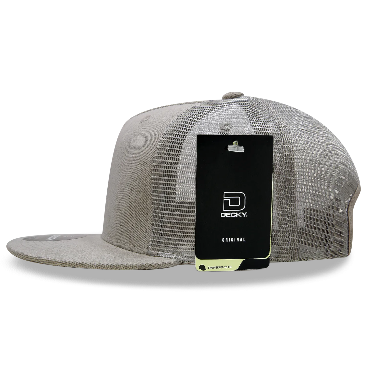 Decky 1082 5 Panel Denim Trucker Hat, Flat Bill Mesh Back Cap - CASE Pricing