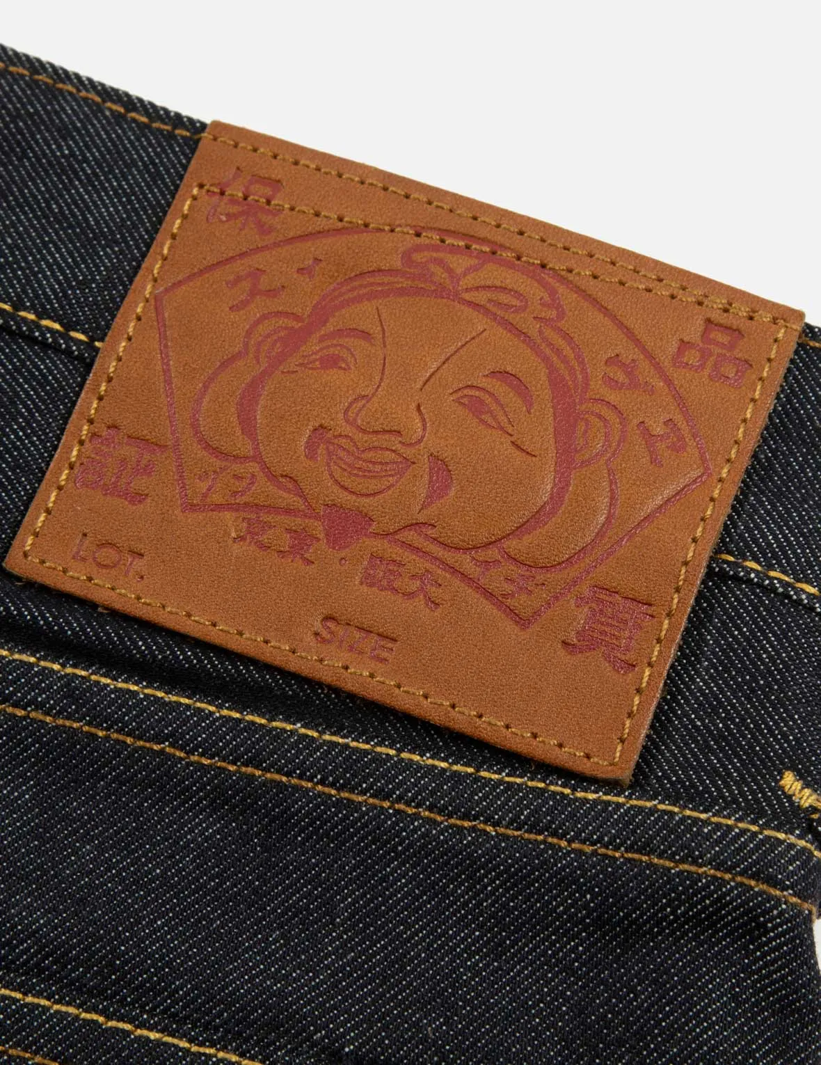Deer and Seagull Embroidery Slim Fit Selvedge Denim Jeans #2010