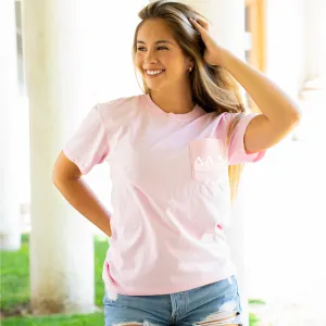 Delta Delta Delta Block Letters Pocket Tee - Blossom