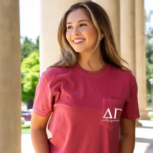 Delta Gamma Script Letters T-Shirt - Crimson